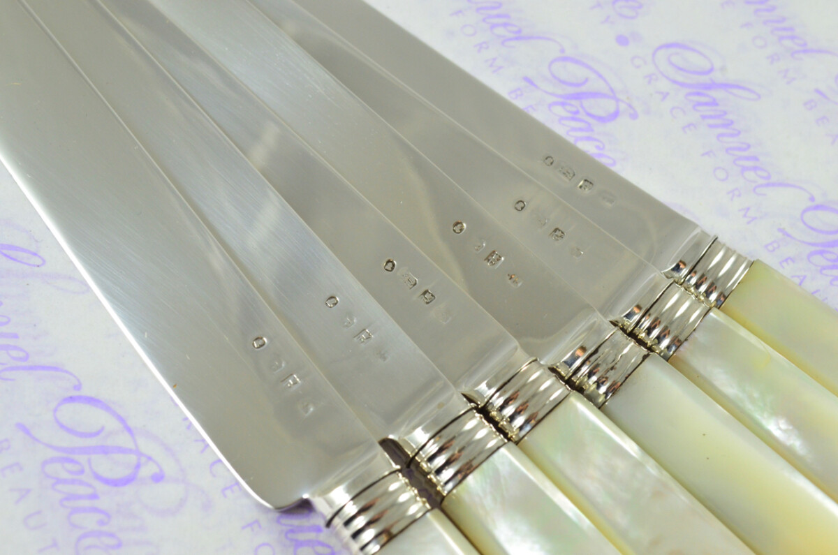 SAMUEL KNIGHT 12 PAIRS MOTHER OF PEARL & STERLING SILVER KNIVES & FORKS SHEFFIELD 1823 - Image 6