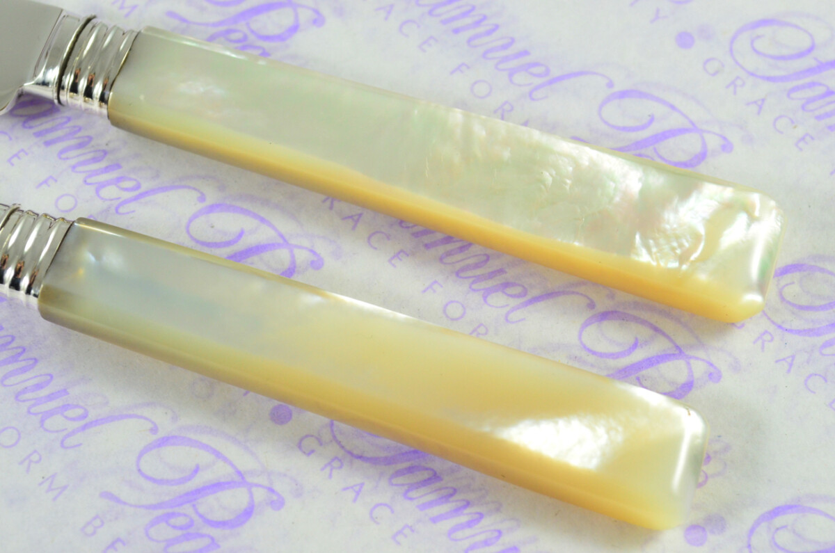 SAMUEL KNIGHT 12 PAIRS MOTHER OF PEARL & STERLING SILVER KNIVES & FORKS SHEFFIELD 1823 - Image 10