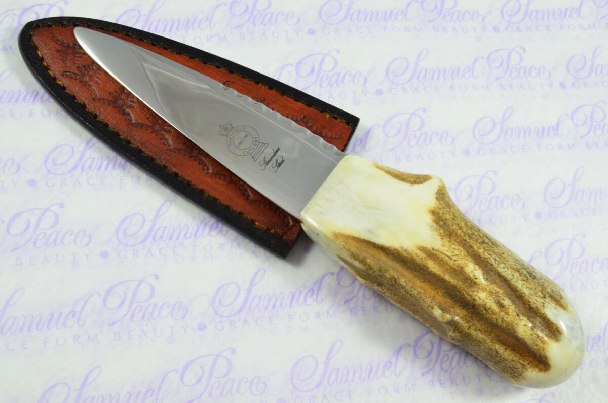 A Natural Genuine Stainless Steel Stag Horn Antler Handle Sgian Dubh Sheffield England - Image 3