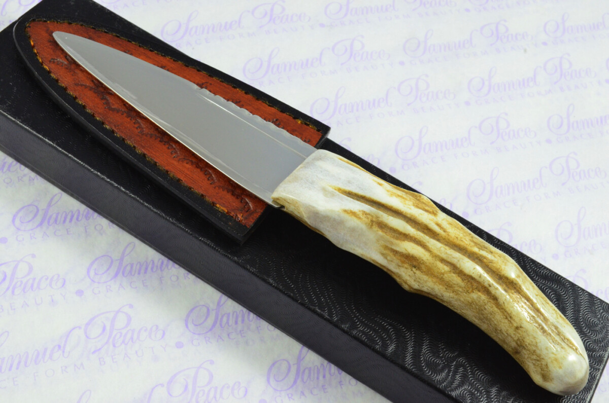 A Natural Genuine Carbon Steel Stag Horn Antler Handle Sgian Dubh Sheffield England