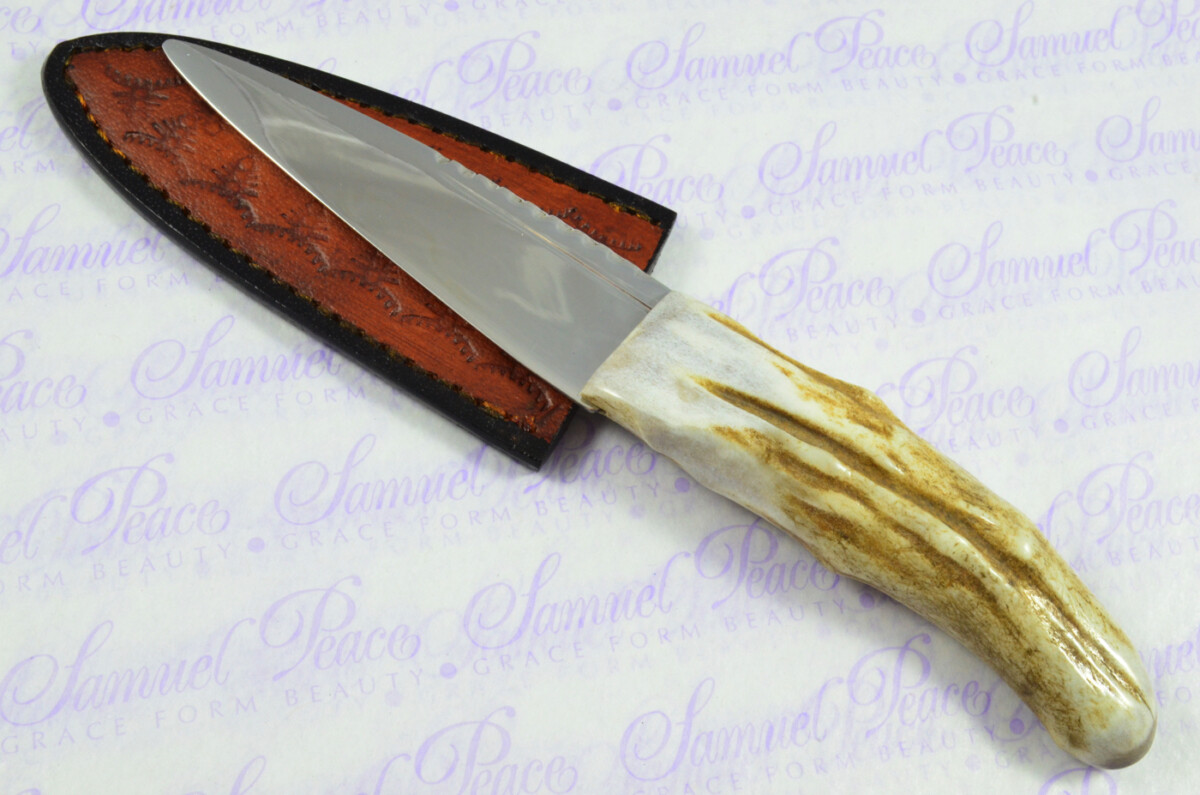 A Natural Genuine Carbon Steel Stag Horn Antler Handle Sgian Dubh Sheffield England - Image 3