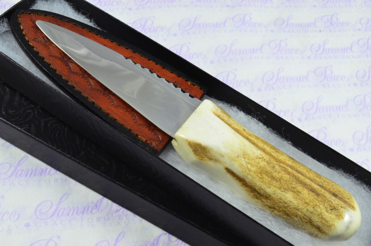 A Natural Genuine Carbon Steel Stag Horn Antler Handle Sgian Dubh Sheffield England Free Engraving - Image 2