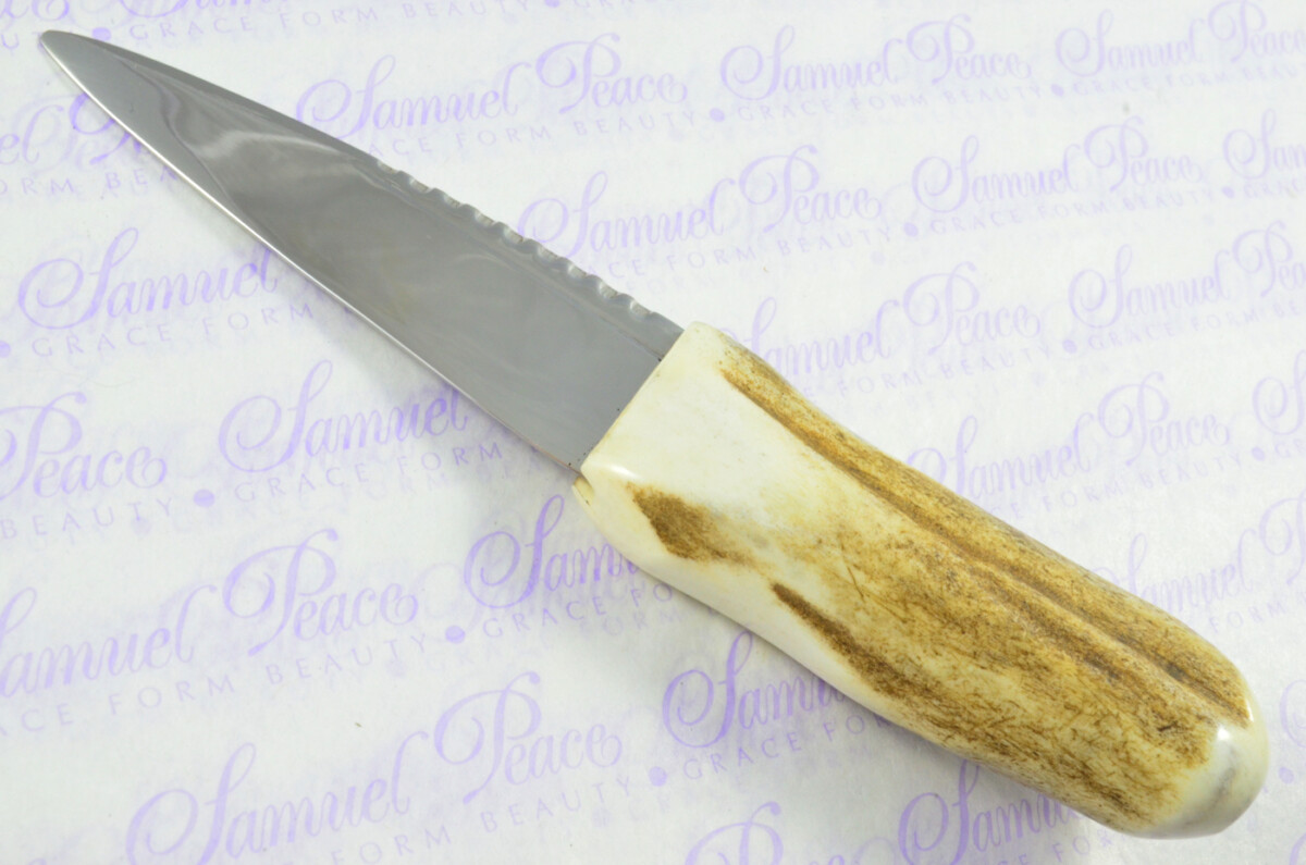 A Natural Genuine Carbon Steel Stag Horn Antler Handle Sgian Dubh Sheffield England Free Engraving - Image 4