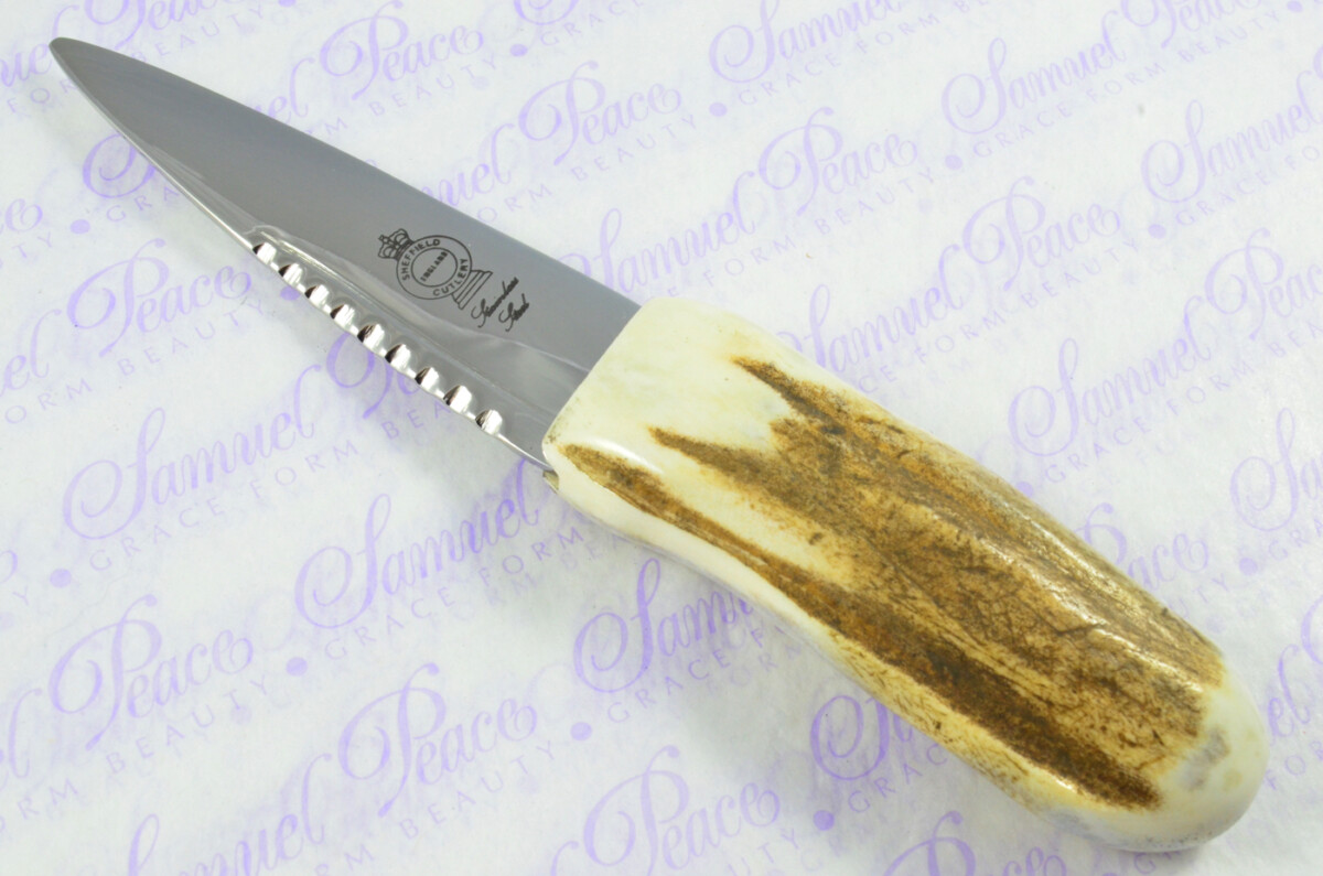 A Natural Genuine Carbon Steel Stag Horn Antler Handle Sgian Dubh Sheffield England Free Engraving - Image 8