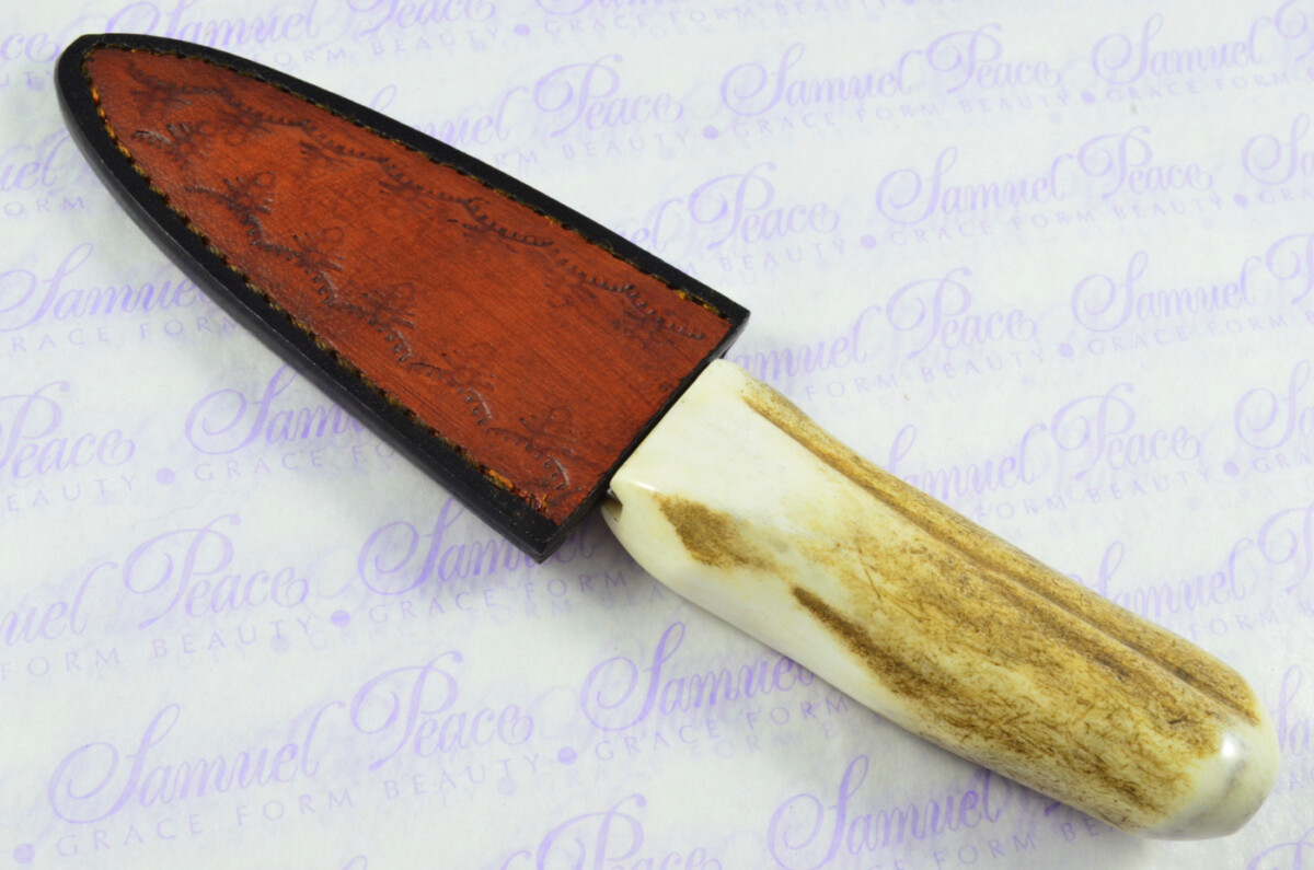 A Natural Genuine Carbon Steel Stag Horn Antler Handle Sgian Dubh Sheffield England Free Engraving - Image 9