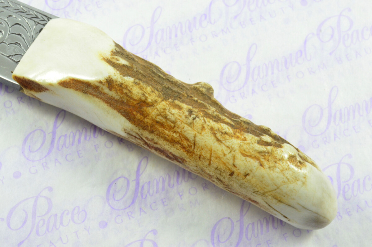 A Genuine Natural Hand Engraved Carbon Steel Stag Horn Antler Handle Sgian Dubh Sheffield England - Image 5