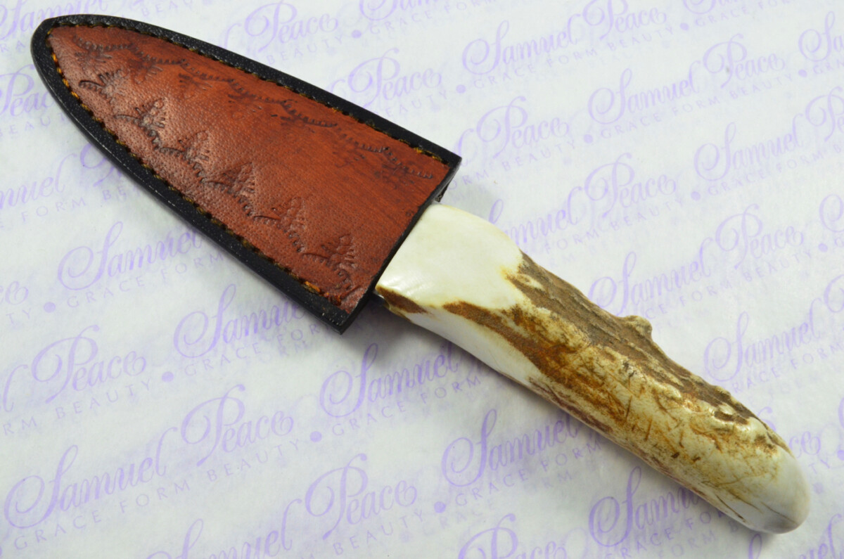 A Genuine Natural Hand Engraved Carbon Steel Stag Horn Antler Handle Sgian Dubh Sheffield England - Image 9