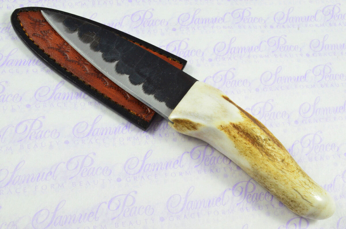 A Genuine Natural Hand Forged Carbon Steel Stag Horn Antler Handle Sgian Dubh Sheffield England - Image 3