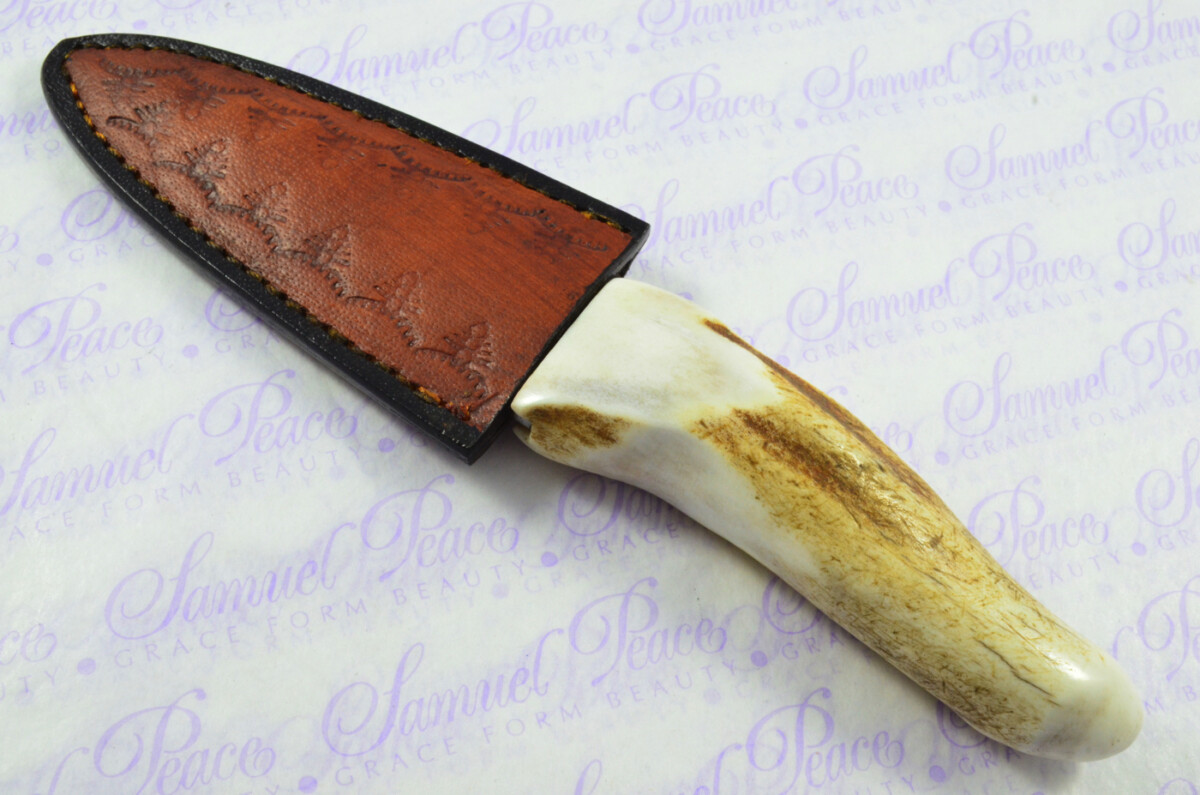 A Genuine Natural Hand Forged Carbon Steel Stag Horn Antler Handle Sgian Dubh Sheffield England - Image 9