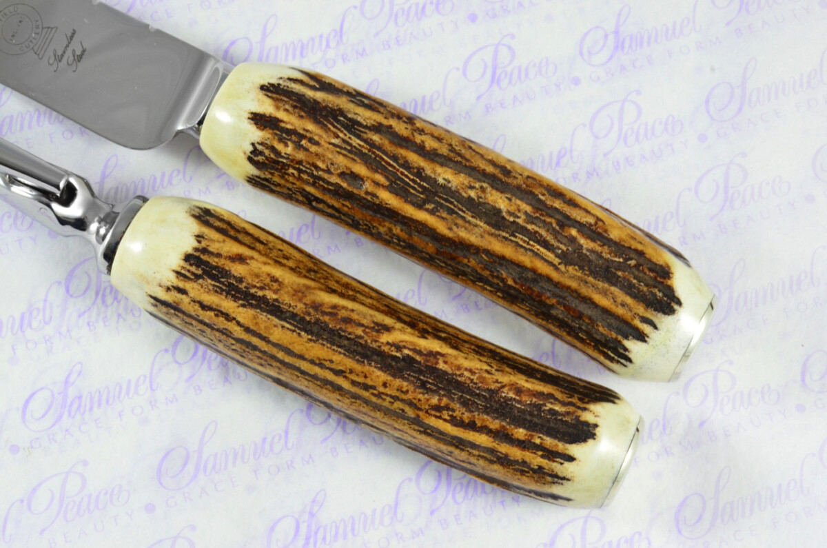 A Genuine Stag/Antler Handle 2 Piece Carving Set Cased Made In Sheffield England - Image 3