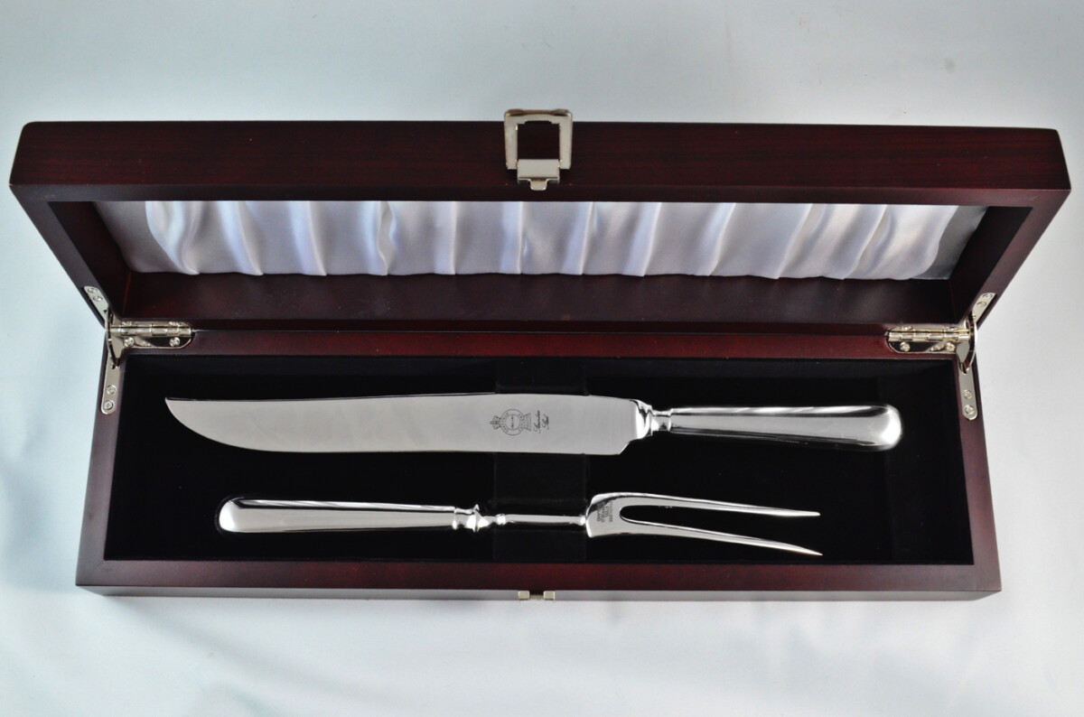 Baguette Stainless Steel 2 Piece Carving Set Cased Made In Sheffield England