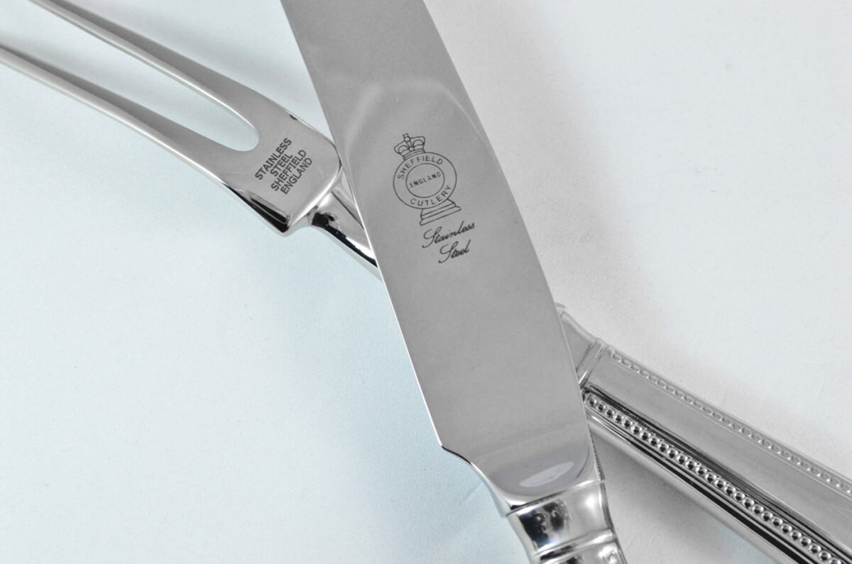 Bead Stainless Steel 2 Piece Carving Set Cased Made In Sheffield England - Image 4