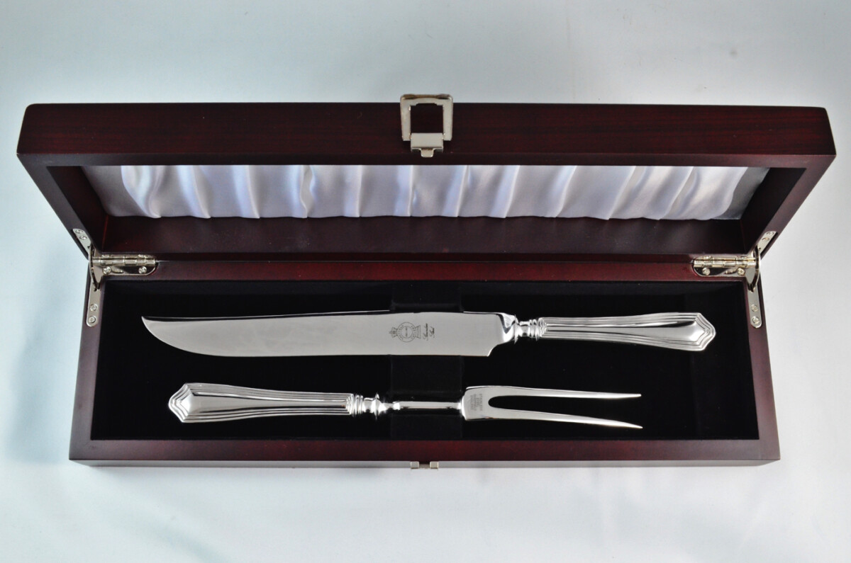Chester Stainless Steel 2 Piece Carving Set Cased Made In Sheffield England