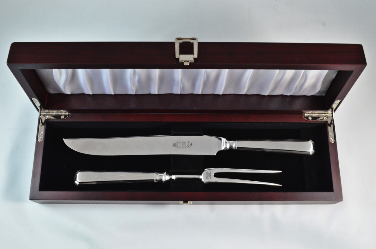 Grecian Stainless Steel 2 Piece Carving Set Cased Made In Sheffield England