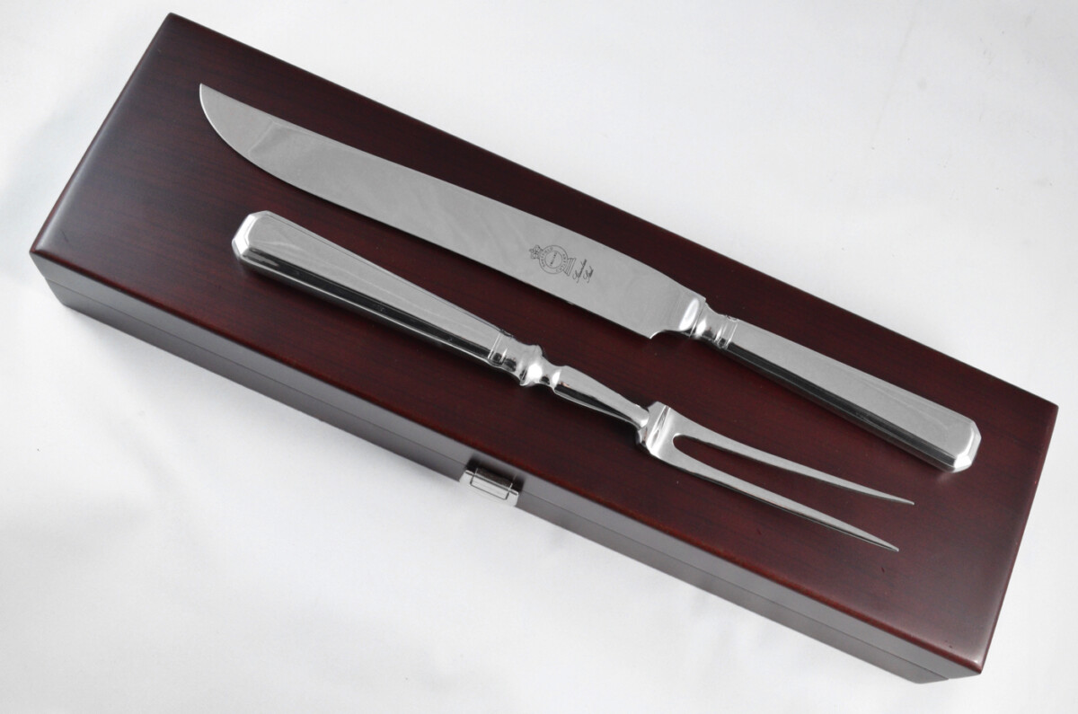 Grecian Stainless Steel 2 Piece Carving Set Cased Made In Sheffield England - Image 9
