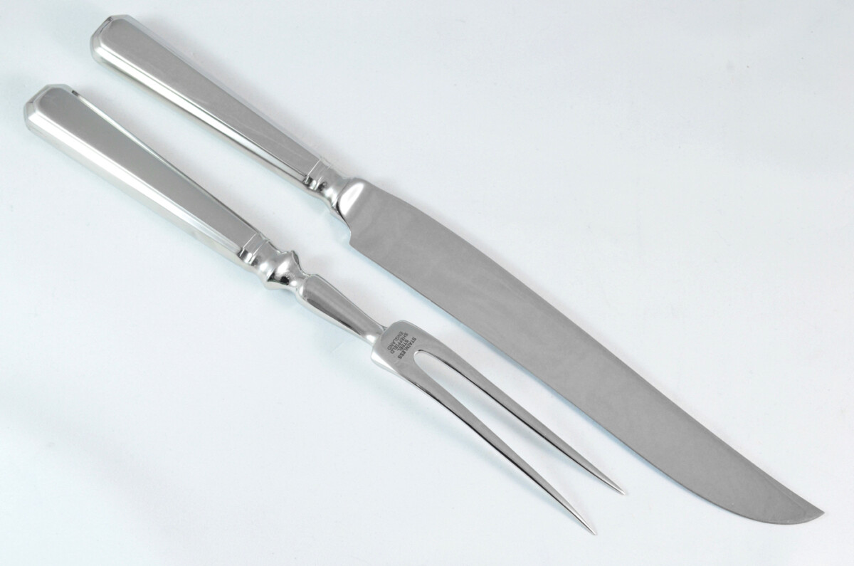 Grecian Stainless Steel 2 Piece Carving Set Cased Made In Sheffield England - Image 3