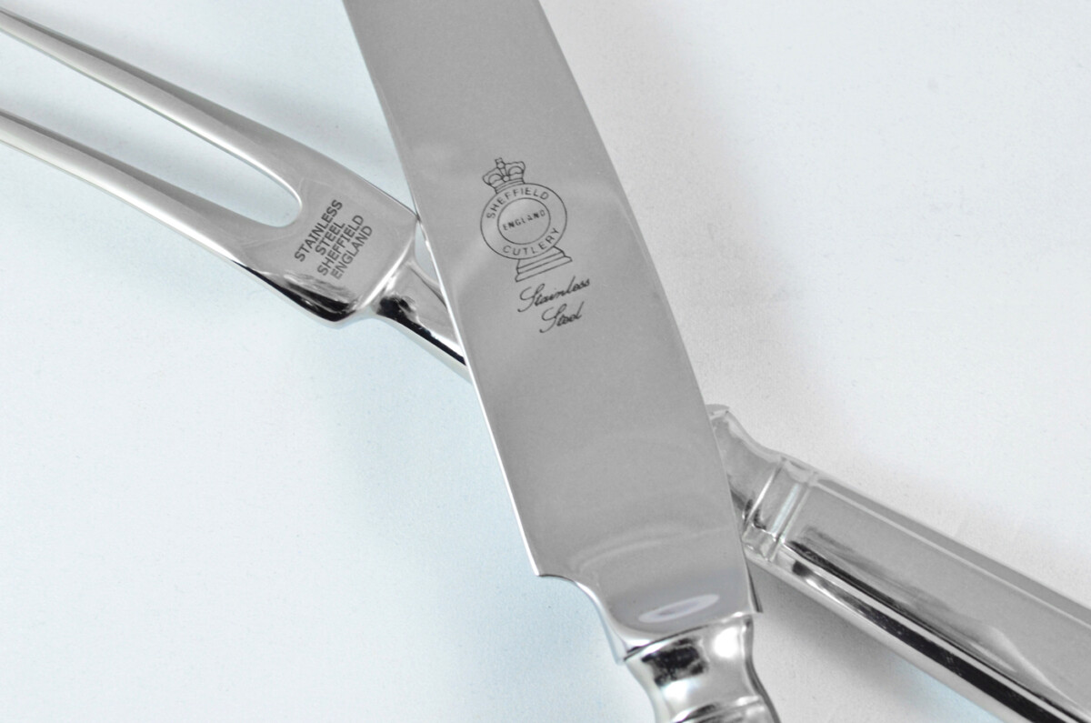 Grecian Stainless Steel 2 Piece Carving Set Cased Made In Sheffield England - Image 5