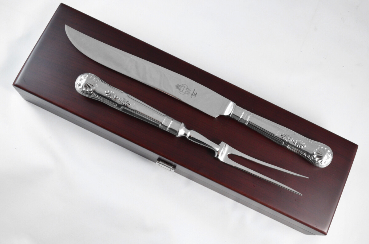 Kings Stainless Steel 2 Piece Carving Set Cased Made In Sheffield England - Image 9