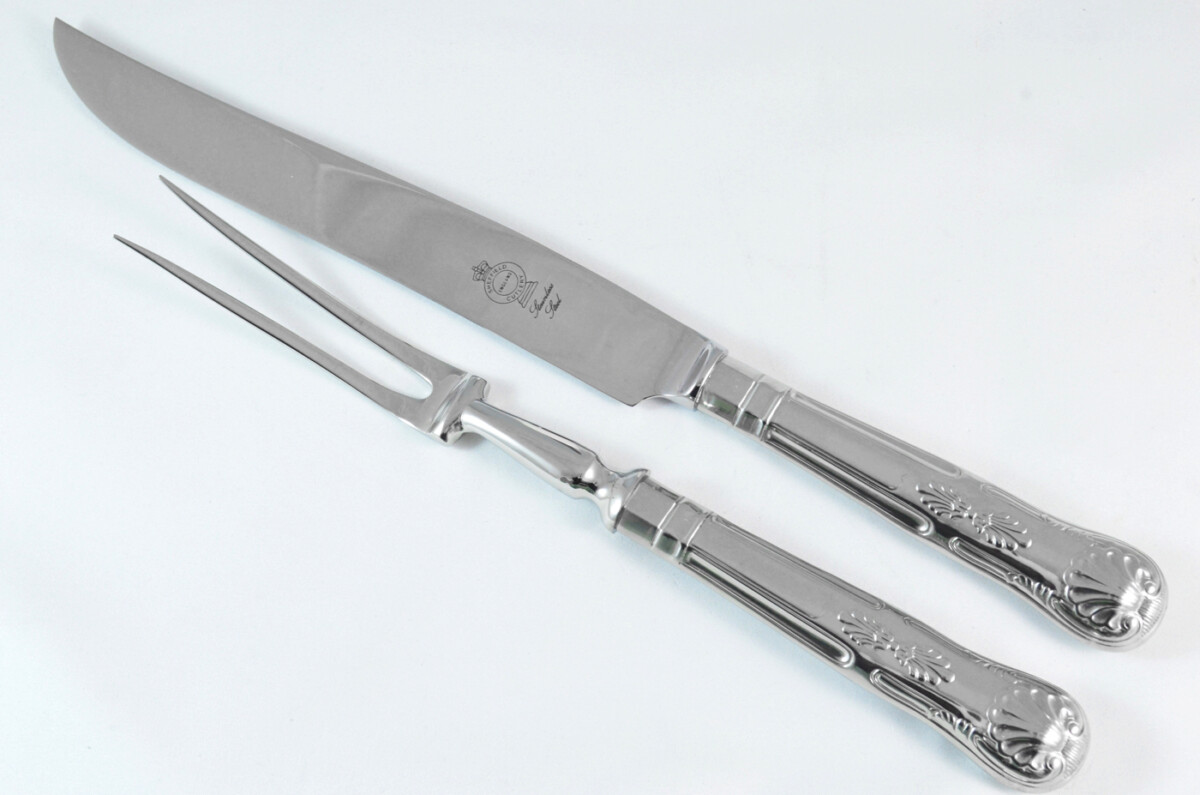 Kings Stainless Steel 2 Piece Carving Set Cased Made In Sheffield England - Image 2