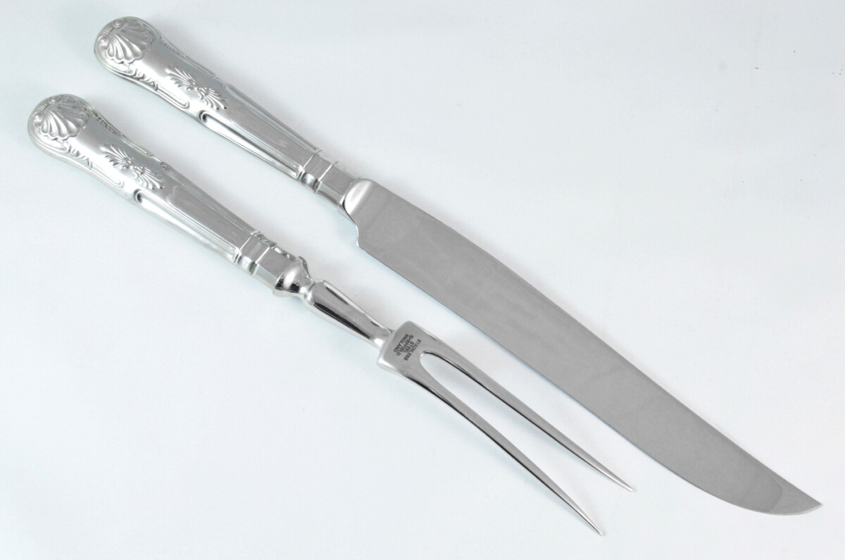 Kings Stainless Steel 2 Piece Carving Set Cased Made In Sheffield England - Image 3