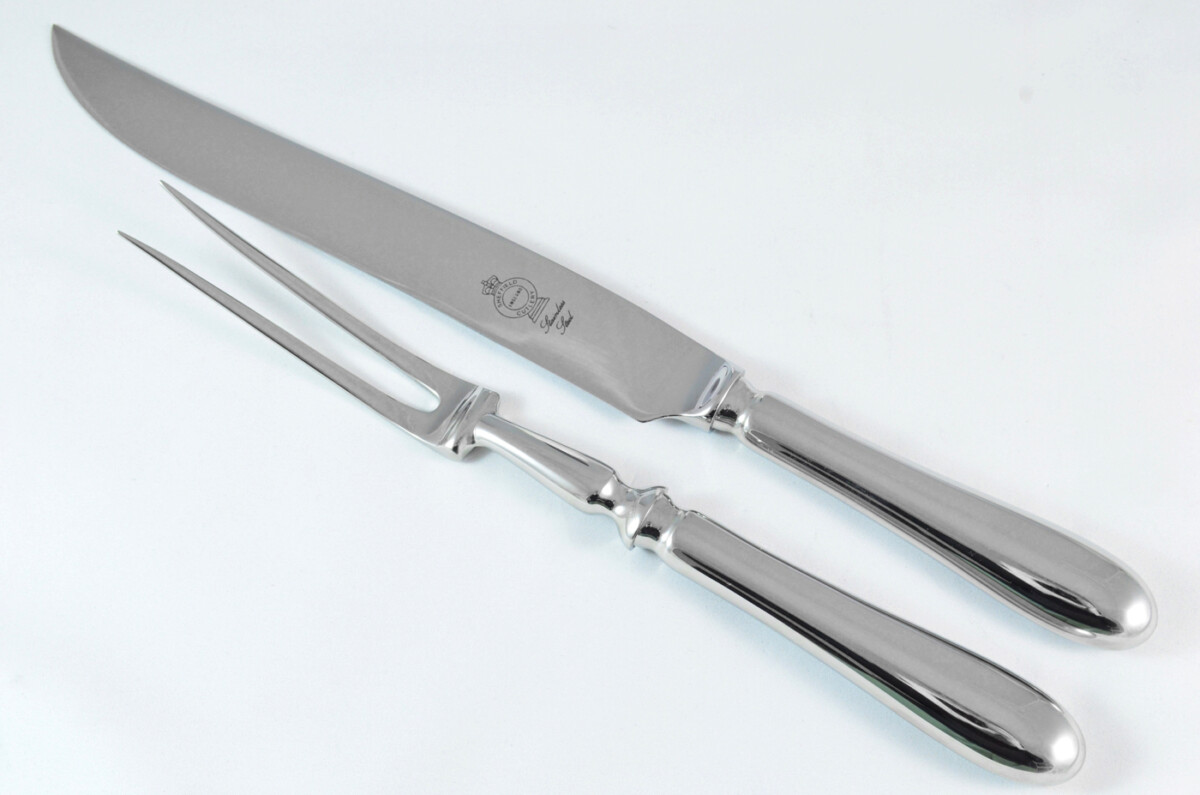 Old English Stainless Steel 2 Piece Carving Set Cased Made In Sheffield England - Image 2