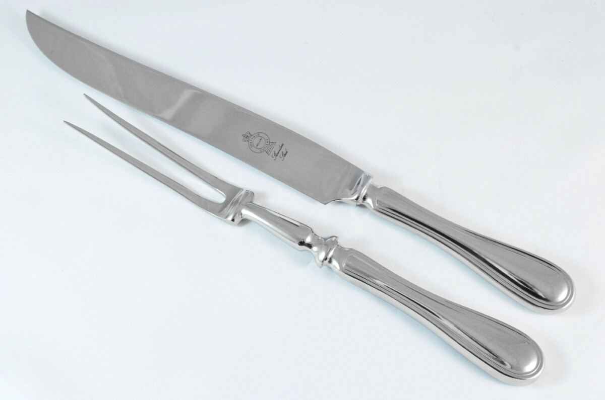 Old English Thread Stainless Steel 2 Piece Carving Set Cased Made In Sheffield England - Image 2