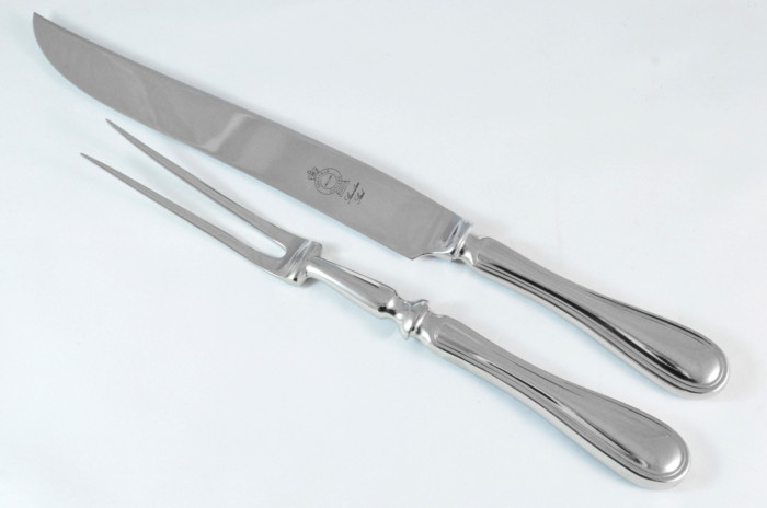 Old English Thread Stainless Steel 2 Piece Carving Set Cased Made In Sheffield England - Image 2