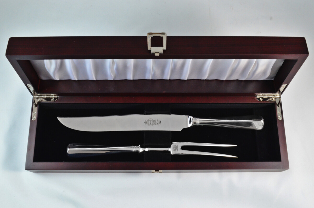 Rattail Stainless Steel 2 Piece Carving Set Cased Made In Sheffield England