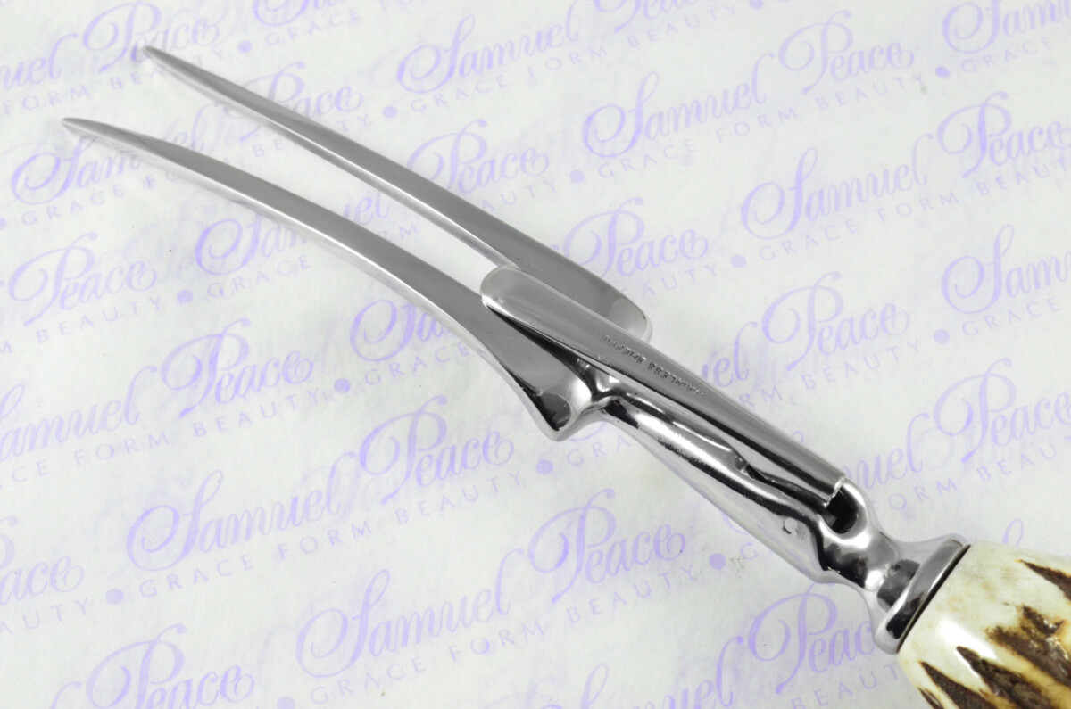 A Genuine Stag/Antler Handle Père David 2 Piece Carving Set Cased Made In Sheffield England - Image 7