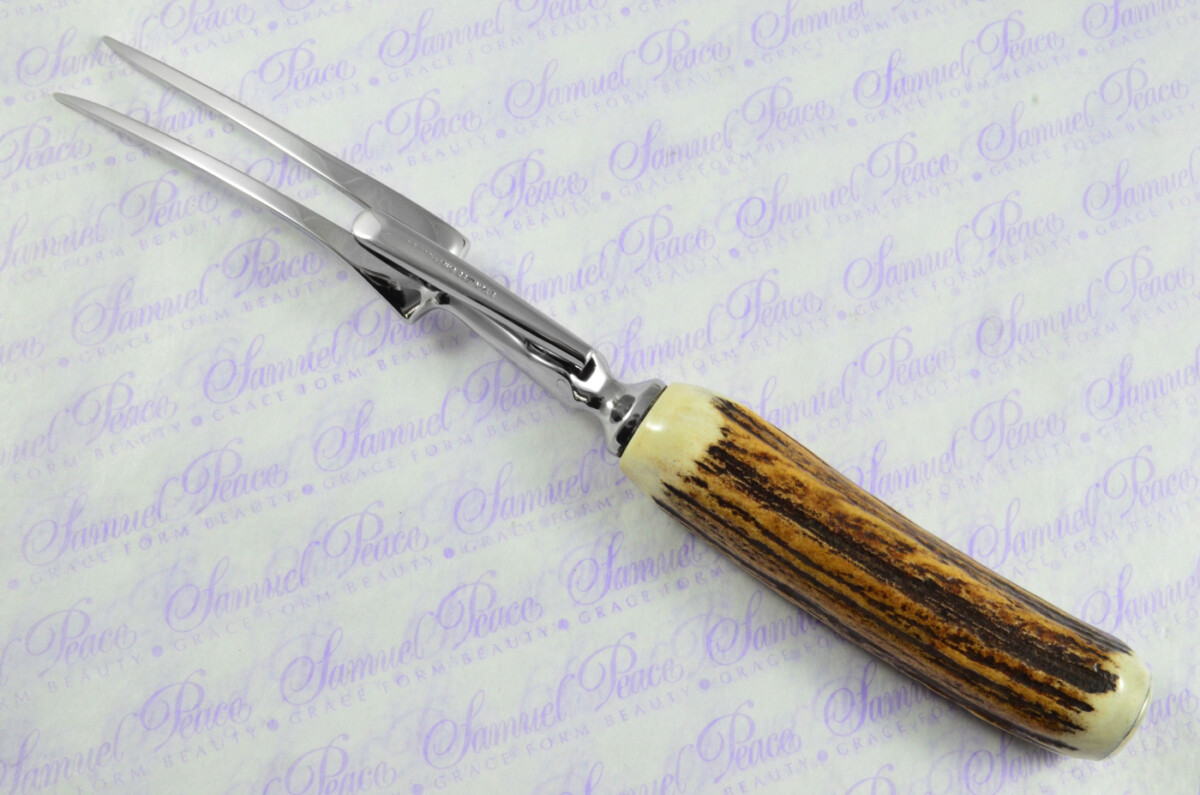 A Genuine Stag/Antler Handle 3 Piece Carving Set Cased Made In Sheffield England - Image 7