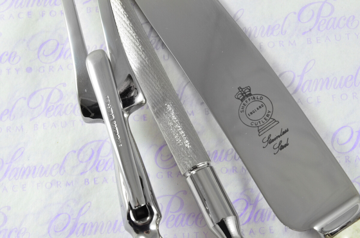 A Genuine Stag/Antler Handle Père David 3 Piece Carving Set Cased Made In Sheffield England - Image 11