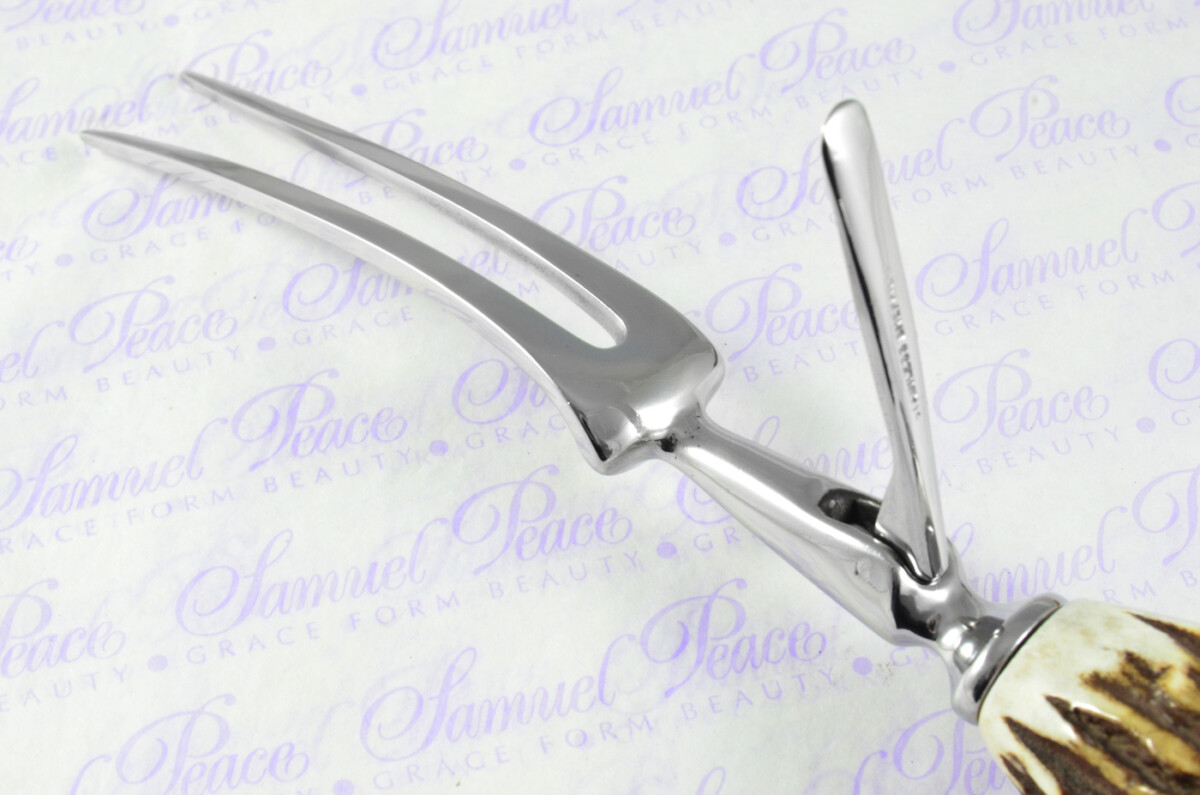 A Genuine Stag/Antler Handle Père David 3 Piece Carving Set Cased Made In Sheffield England - Image 8