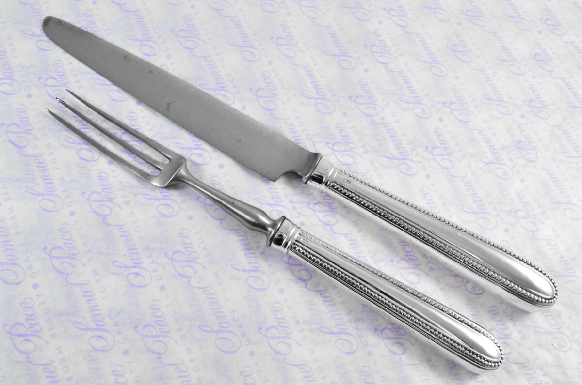 Rare William Abdy I London Assayed 6 Table Knives 6 Table Forks Sterling Silver Georgian Bead Pattern 1769 - Image 9