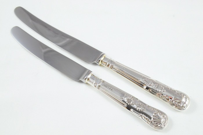1972 Sterling Silver Kings Sheffield 6 Dinner & 6 Dessert Knives J.B Chatterley - Image 5
