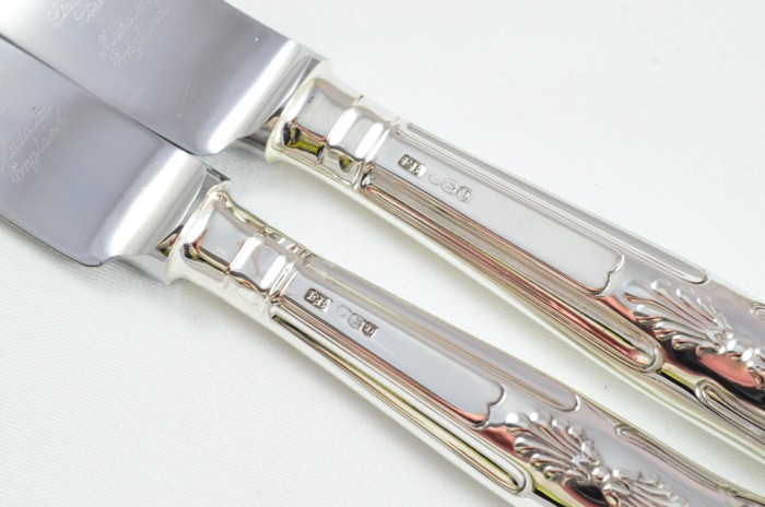 1973 Sterling Silver Kings Sheffield 8 Dinner & 8 Dessert Knives Fenton Bros - Image 3
