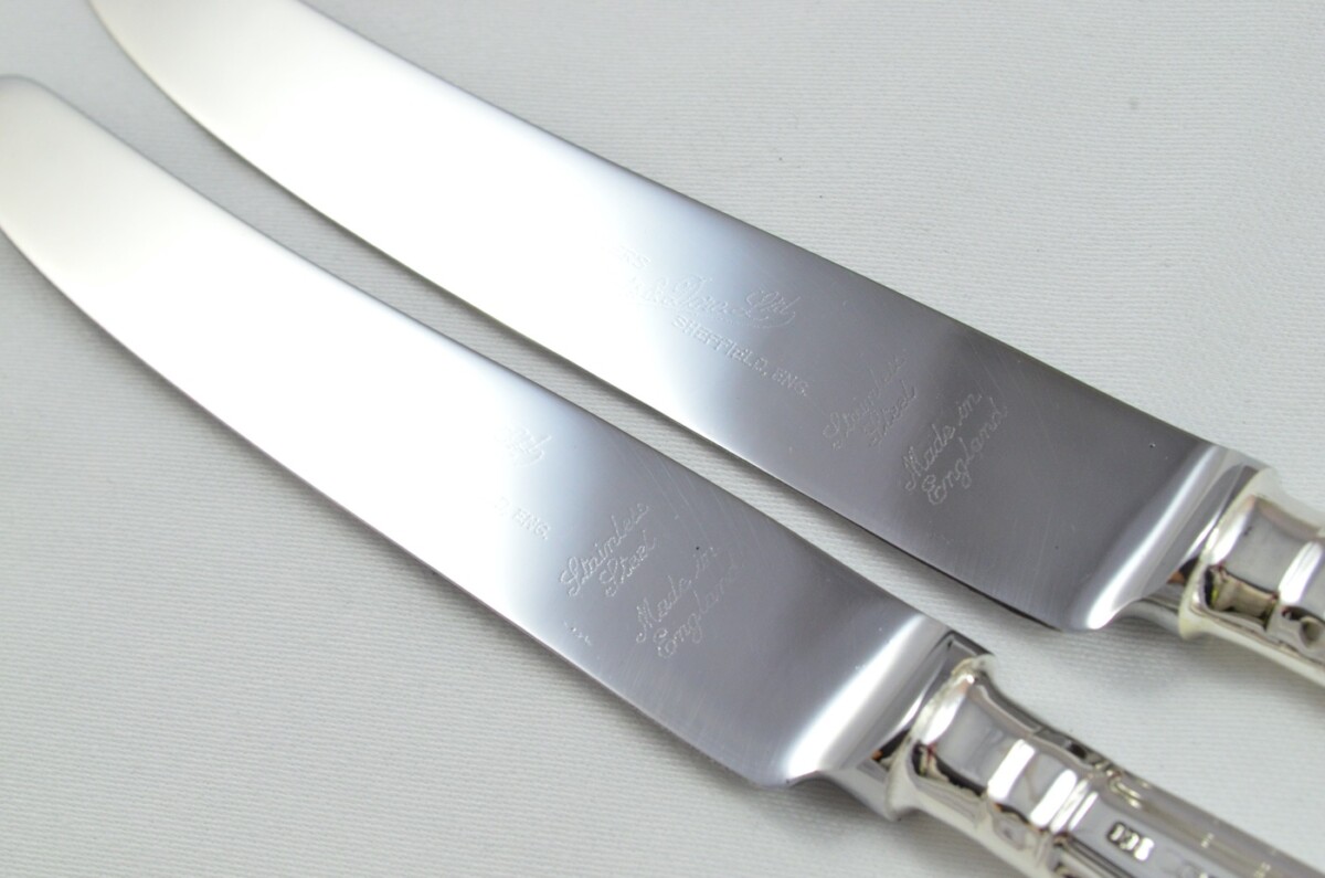 1973 Sterling Silver Kings Sheffield 8 Dinner & 8 Dessert Knives Fenton Bros - Image 6
