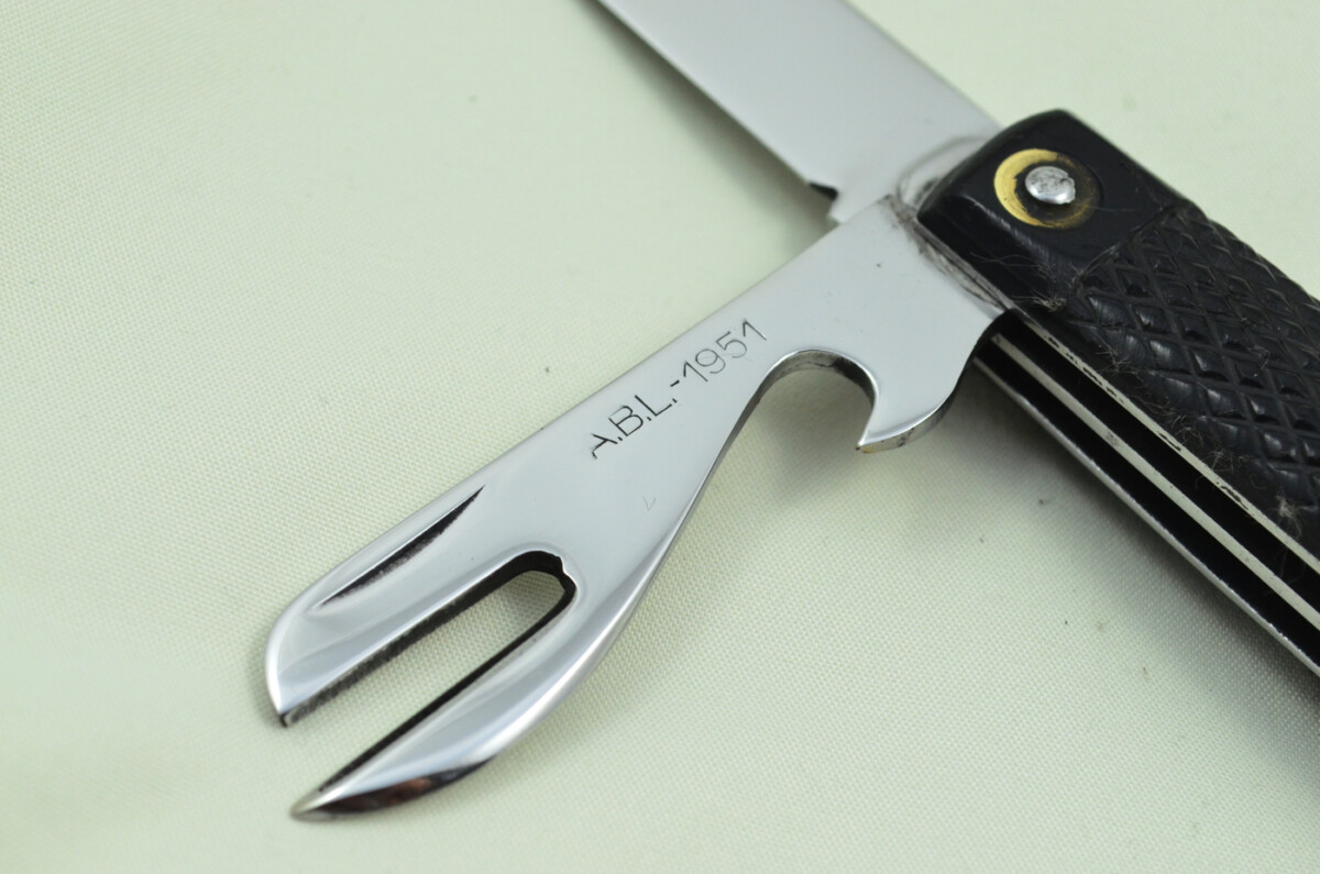 Antique British WWII Army Issue Jack Knife Maker ABL Made in Sheffield England 1951 - Image 4