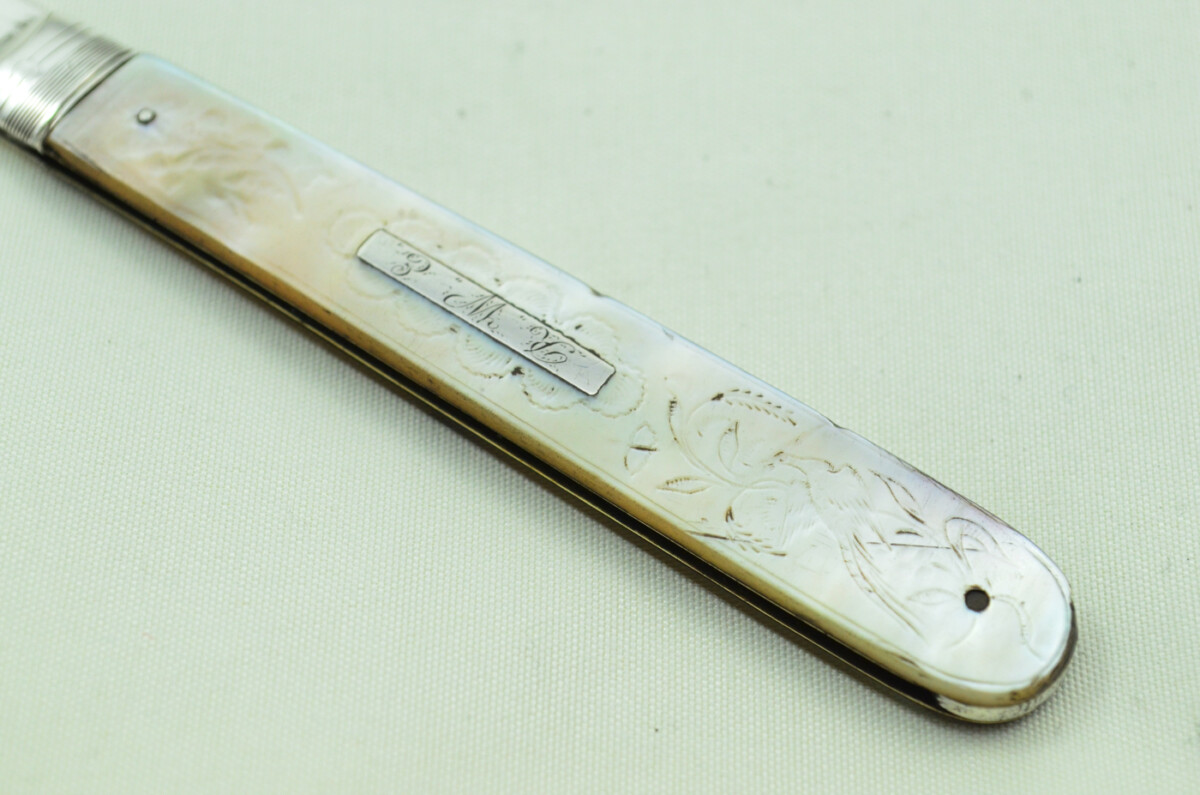 Pristine Silver Bladed Mother Of Pearl Fully Restored Sheffield Made Pen/Pocket Knife 1819 Aaron Hadfield - Image 3