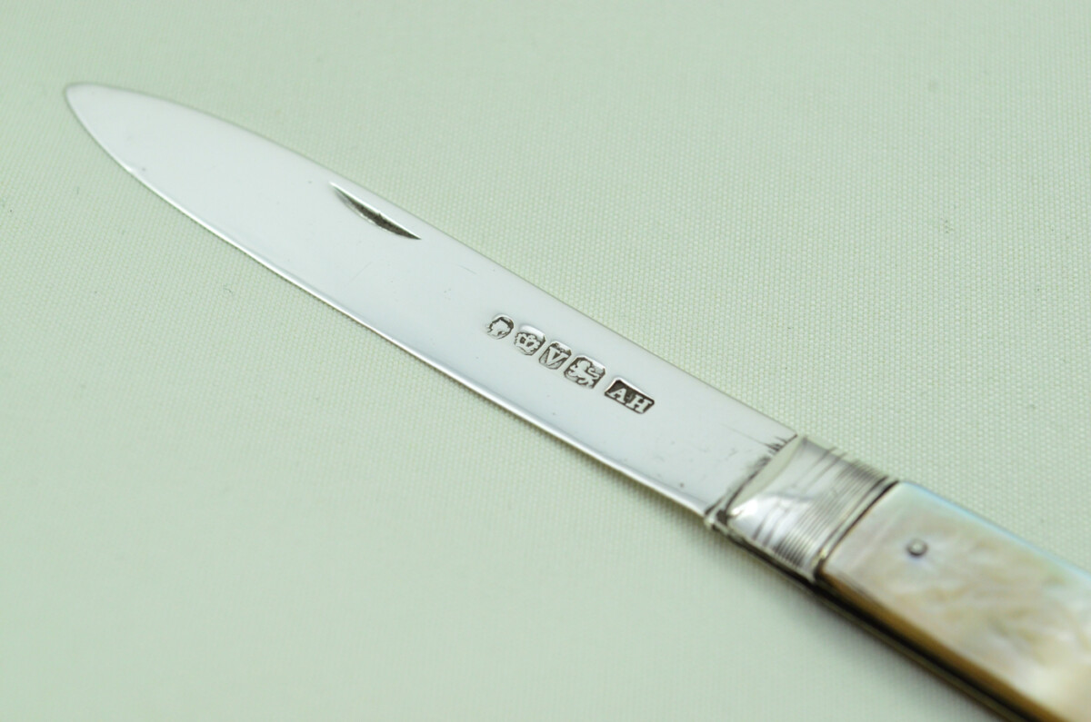 Pristine Silver Bladed Mother Of Pearl Fully Restored Sheffield Made Pen/Pocket Knife 1819 Aaron Hadfield - Image 5