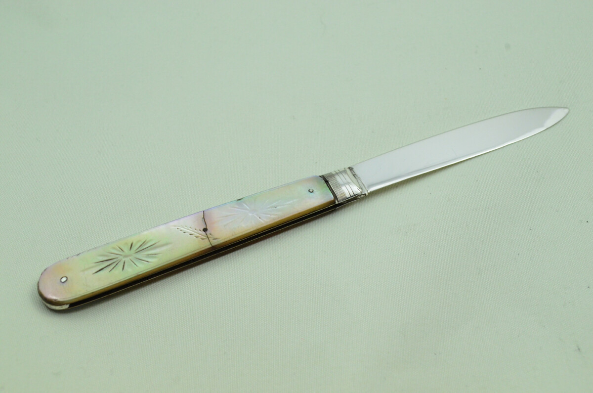 Pristine Silver Bladed Mother Of Pearl Fully Restored Sheffield Made Pen/Pocket Knife 1819 Aaron Hadfield - Image 6