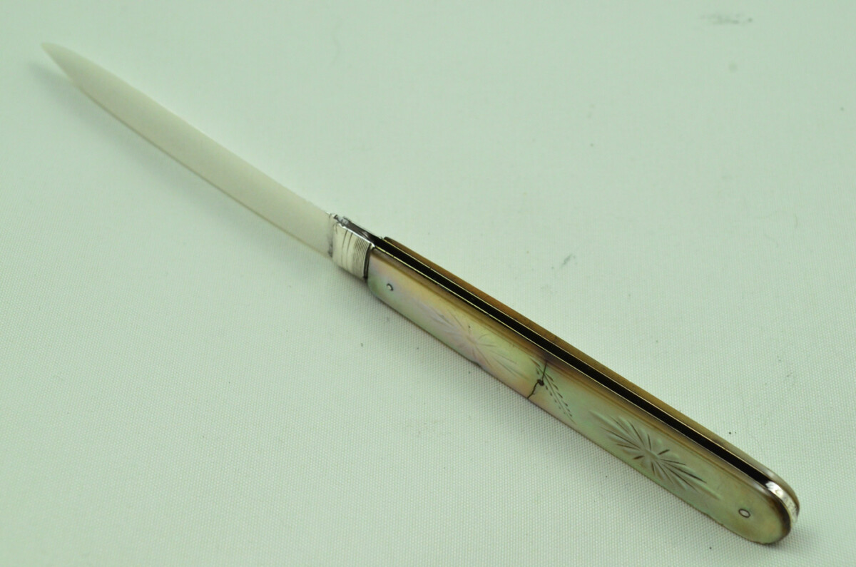 Pristine Silver Bladed Mother Of Pearl Fully Restored Sheffield Made Pen/Pocket Knife 1819 Aaron Hadfield - Image 7