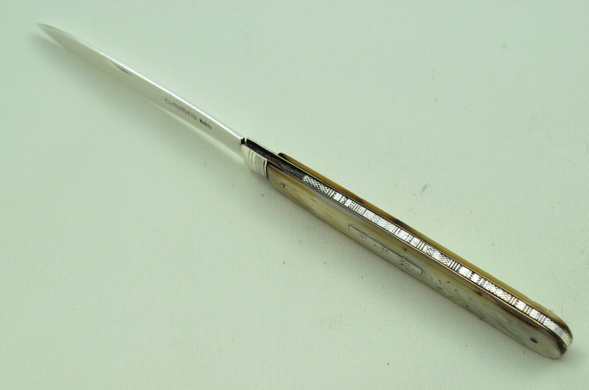 Pristine Silver Bladed Mother Of Pearl Fully Restored Sheffield Made Pen/Pocket Knife 1819 Aaron Hadfield - Image 8