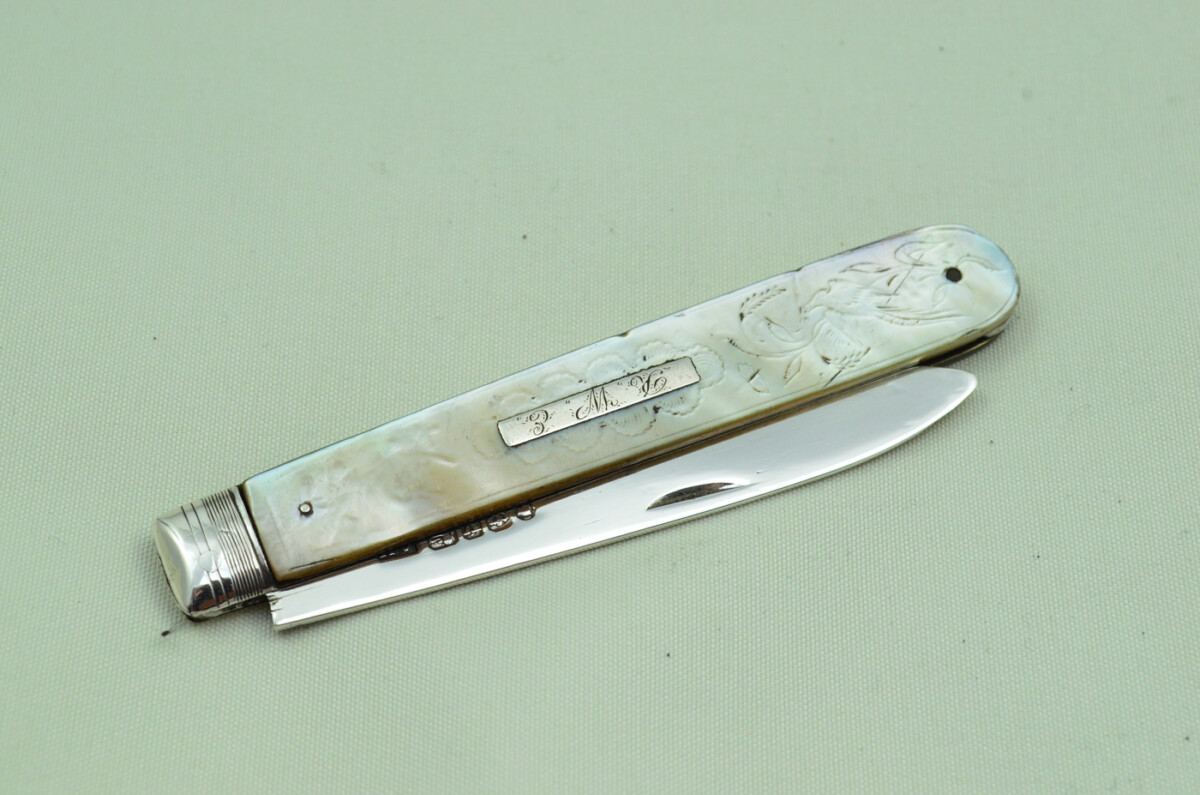 Pristine Silver Bladed Mother Of Pearl Fully Restored Sheffield Made Pen/Pocket Knife 1819 Aaron Hadfield - Image 9