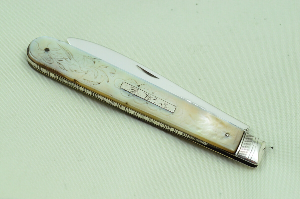 Pristine Silver Bladed Mother Of Pearl Fully Restored Sheffield Made Pen/Pocket Knife 1819 Aaron Hadfield - Image 10