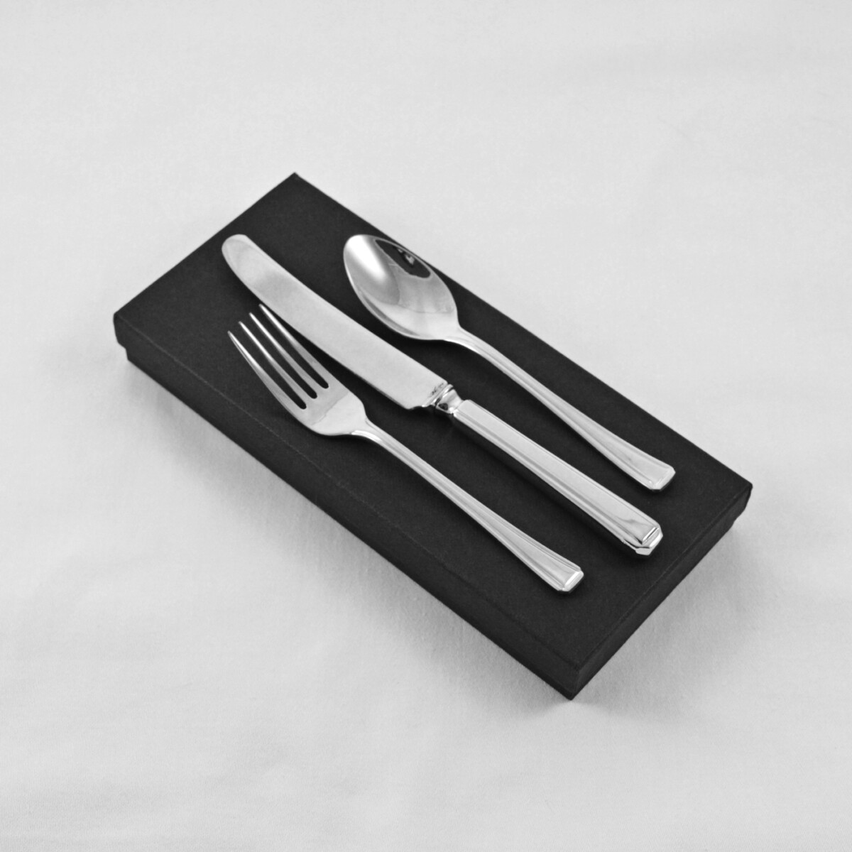 A Harley Pattern Stainless Steel Three Piece Child Set Made In Sheffield - Free Engraving