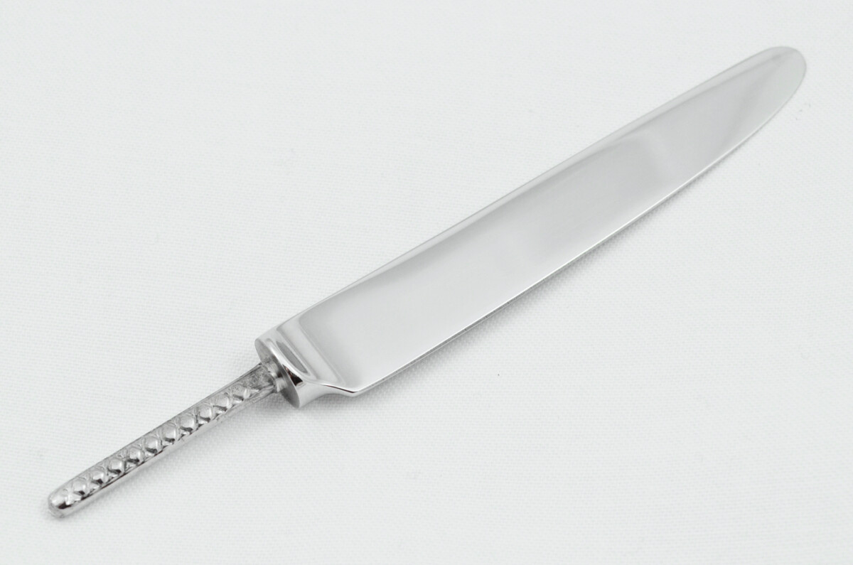Sheffield Made Stainless Steel Dessert Knife Blade - Fingerpoint Design - Image 2