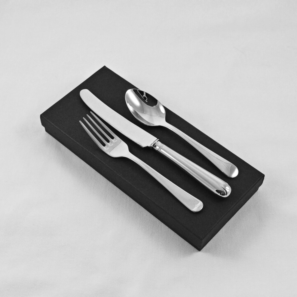 An Old English Pip Pattern Stainless Steel Three Piece Child Set Made In Sheffield - Free Engraving