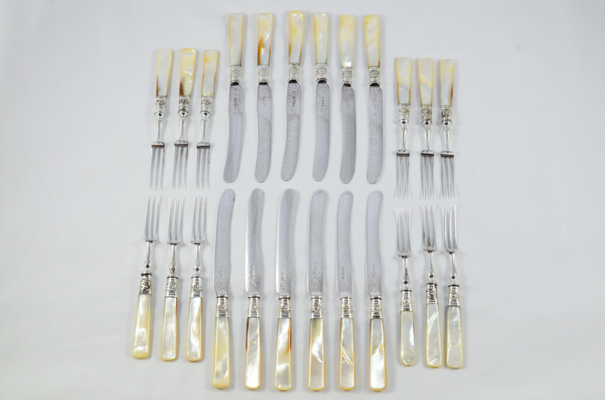 Allen & Darwin Set Of 12 & 12 Mother Of Pearl Handled Fruit Knives and Forks - Image 2