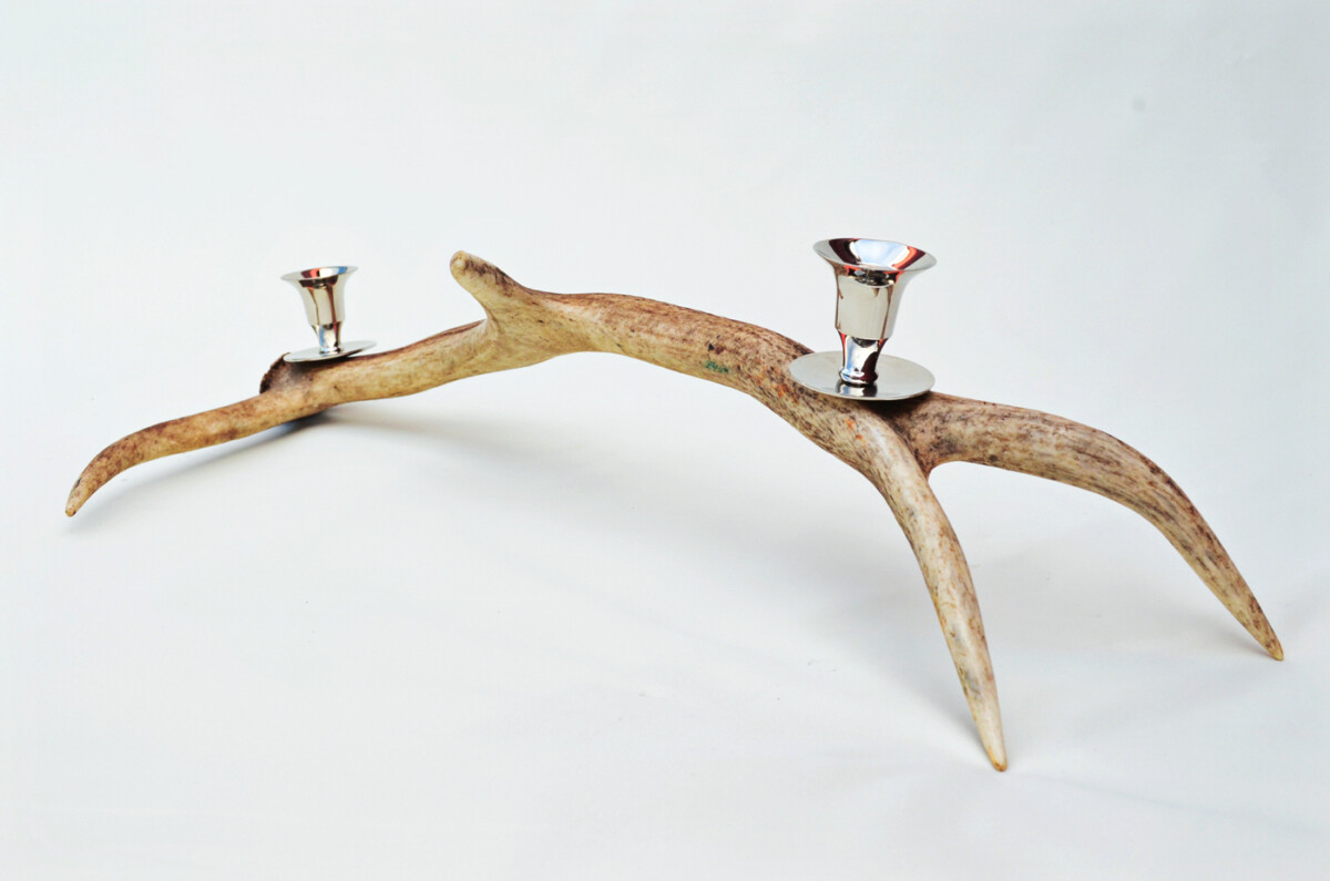 Special Natural Stag Horn Antler & Chrome Plated Candelabra 2 Candle Holder Centrepiece - Image 4