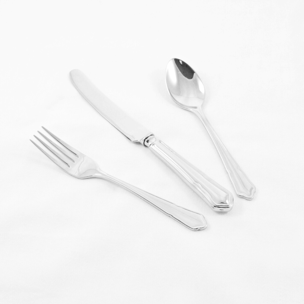 A Dubarry Pattern Stainless Steel Three Piece Child Set Made In Sheffield - Free Engraving - Image 2